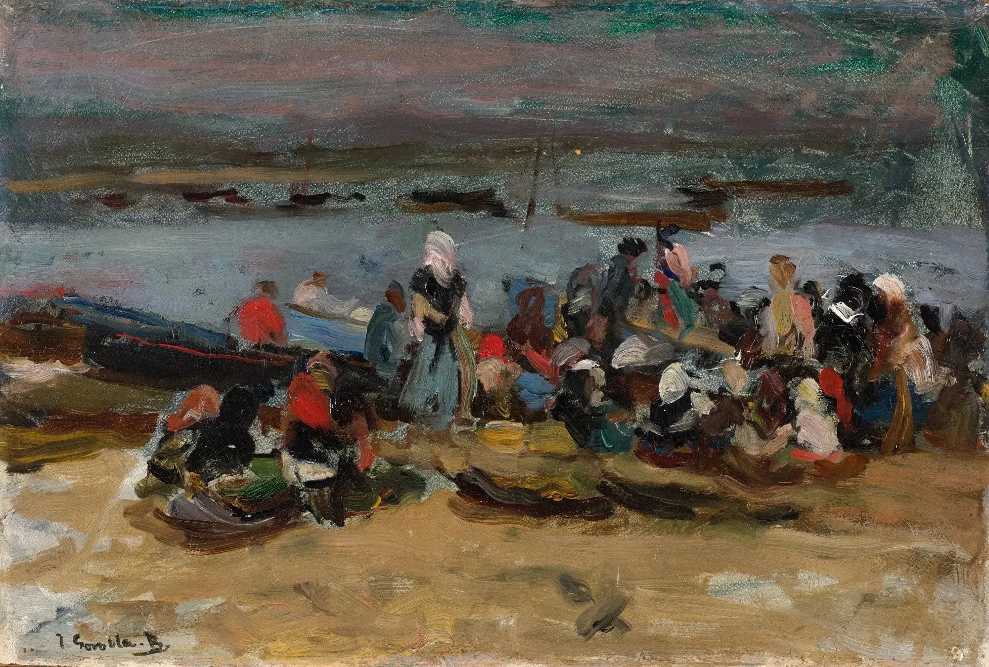 À l'estuaire, Asturies - Joaquín Sorolla image 1 copie peinte à la main à l’huile