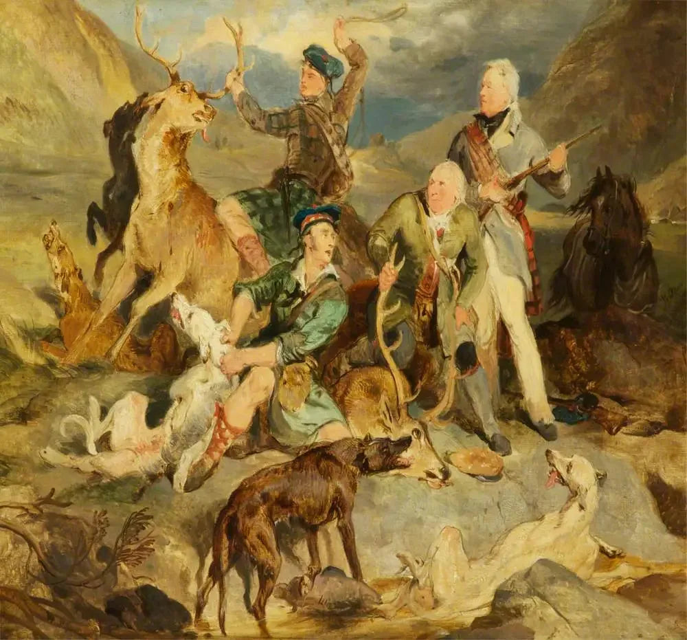 À la conquête du cerf : Le duc d'Atholl avec les forestiers - Edwin Henry Landseer image 1 reproduction artisanale de tableau
