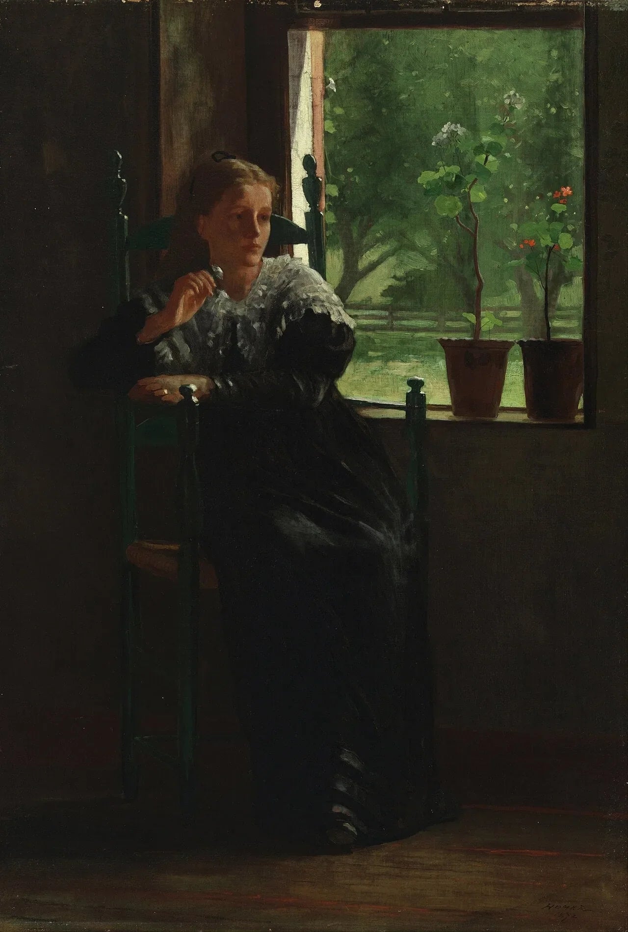À la fenêtre - Winslow Homer image 1 reproduction artisanale de tableau