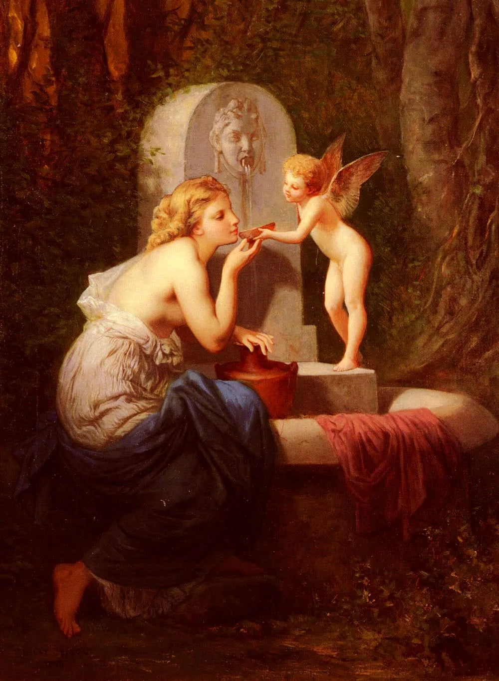 À la fontaine - Henri-Pierre Picou image 1 reproduction artisanale de tableau