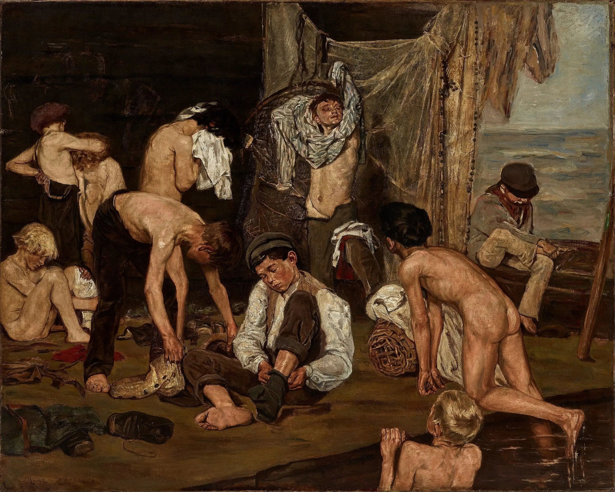 À la piscine - Max Liebermann image 1 copie de tableau peinte à la main