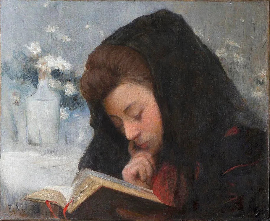 A leitura - Eliseu Visconti image 1 copie de tableau peinte à la main