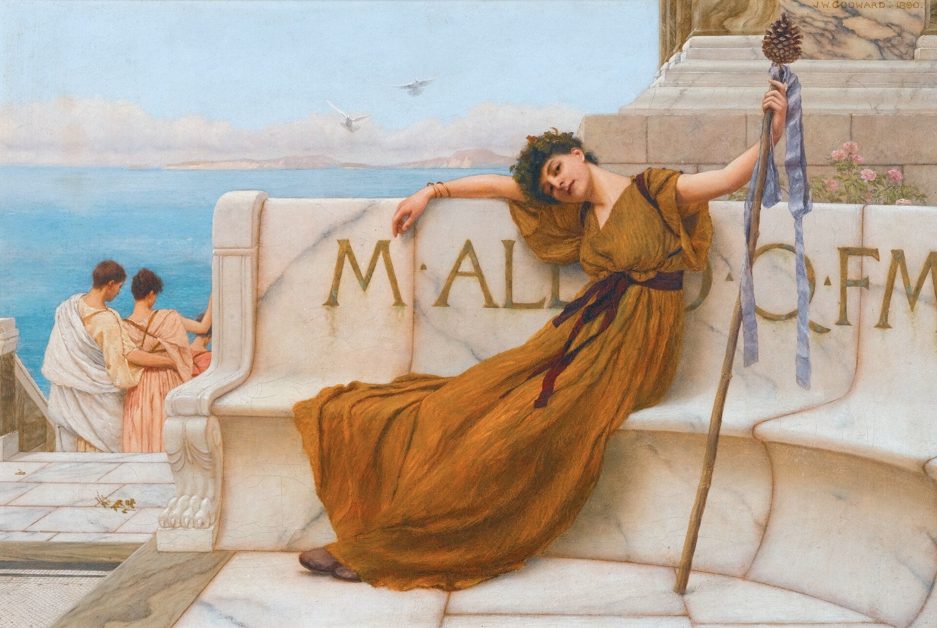 A Priestess - John William Godward