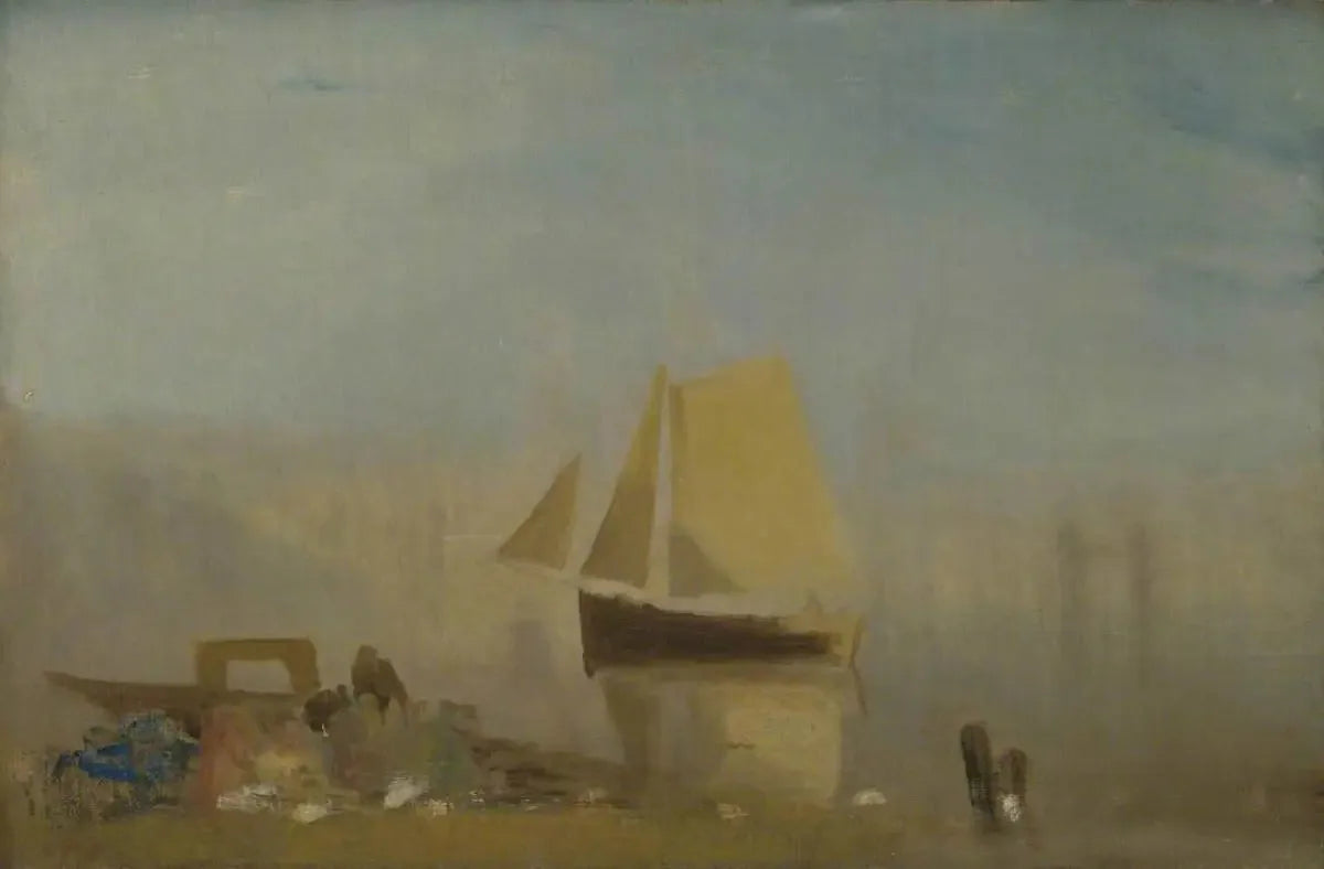 A Sail Boat at Rouen - J. M. W. Turner image 1 reproduction artisanale de tableau