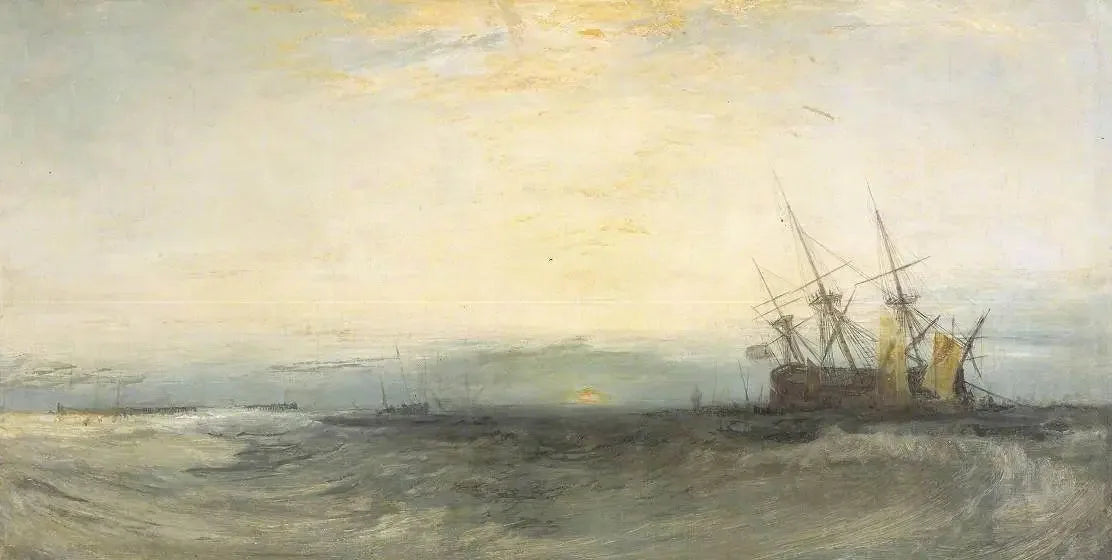 A Ship Aground, Yarmouth; Sample Study - J. M. W. Turner image 1 reproduction de peinture à l’huile