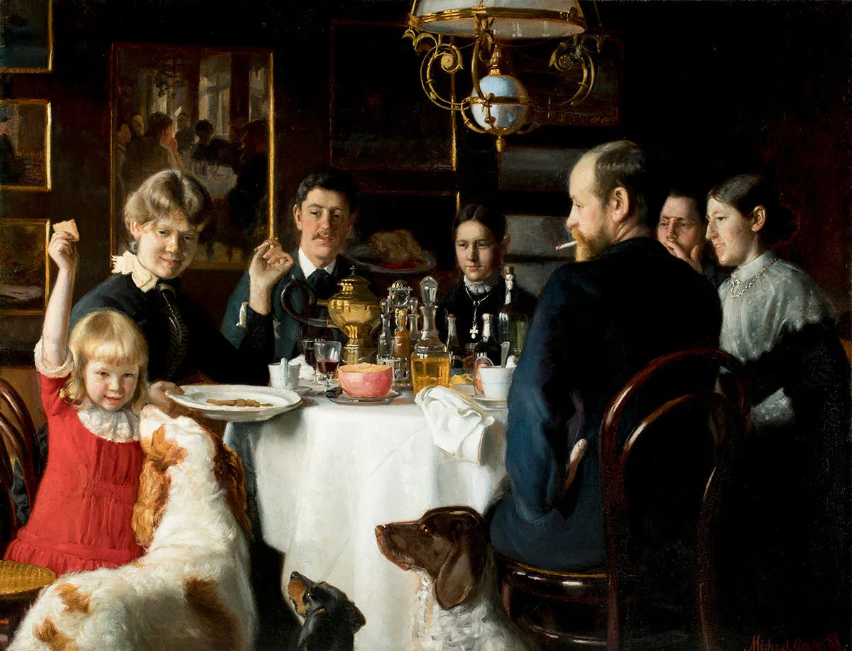 À table pour déjeuner. - Michael Peter Ancher image 1 reproduction réalisée par Alpha Reproduction