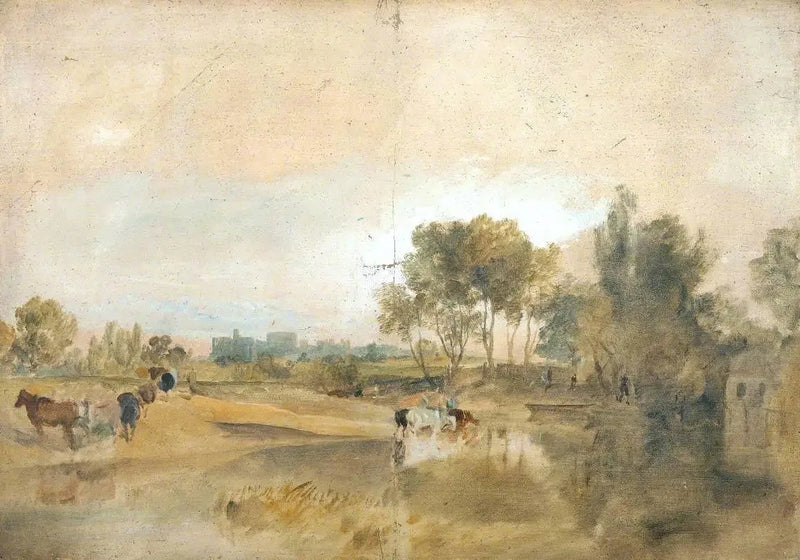 A Thames Backwater with Windsor Castle in the Distance - J. M. W. Turner