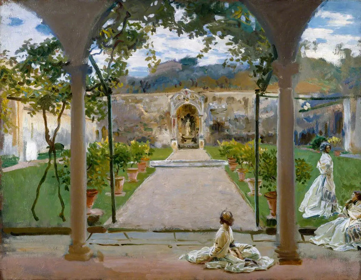 À Torre Galli : Dames dans un jardin - John Singer Sargent image 1 reproduction artisanale de tableau