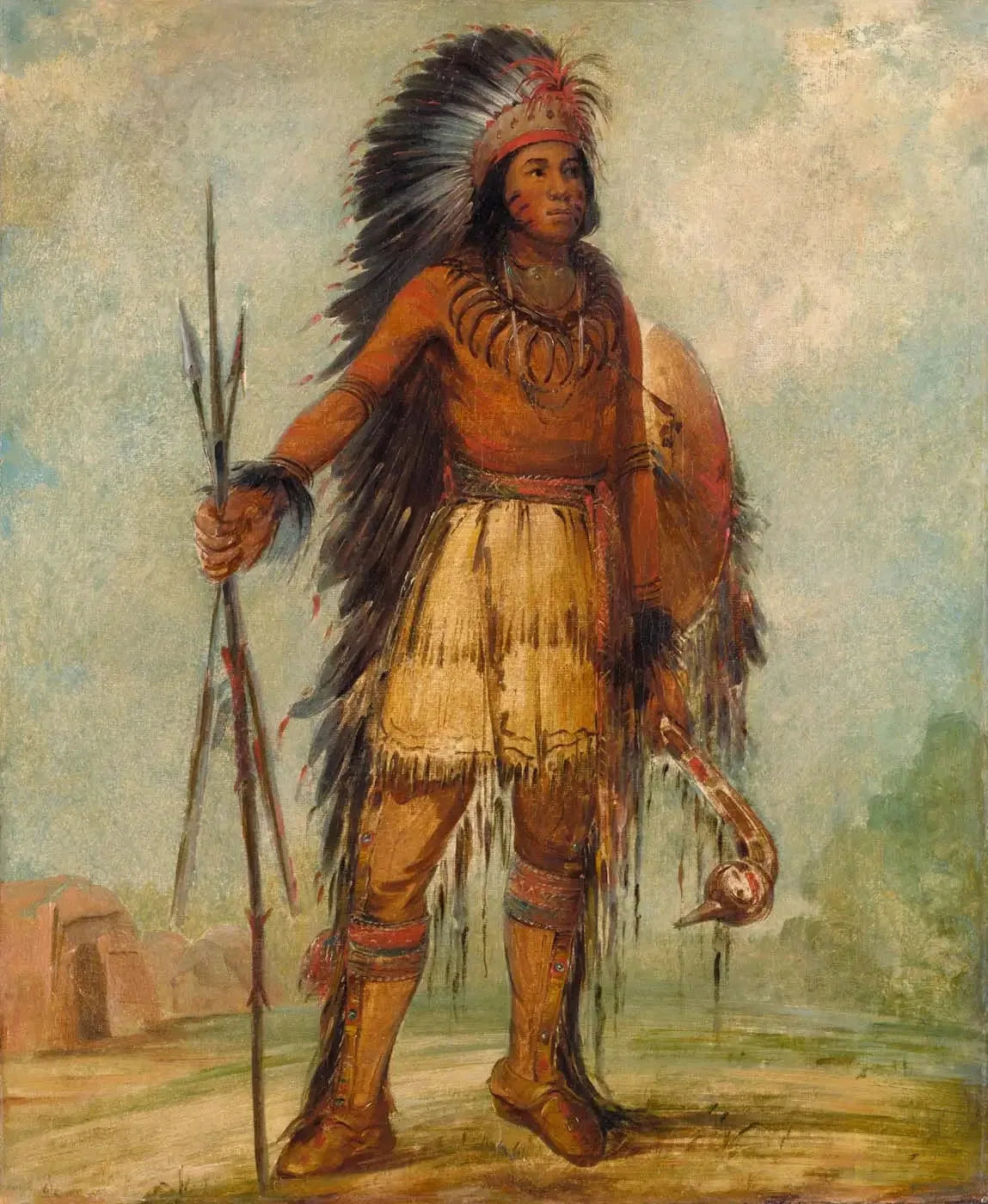 A-wun-ne-wa-be, oiseau du tonnerre - George Catlin image 1 reproduction artisanale de tableau