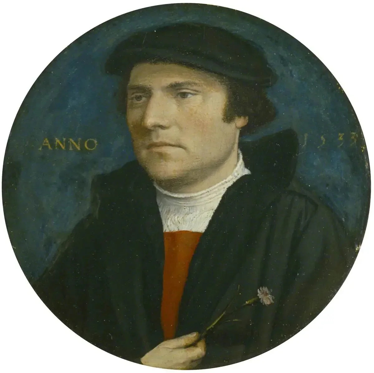 A Young Man with a Pink - Hans Holbein le Jeune image 1 copie peinte à la main à l’huile