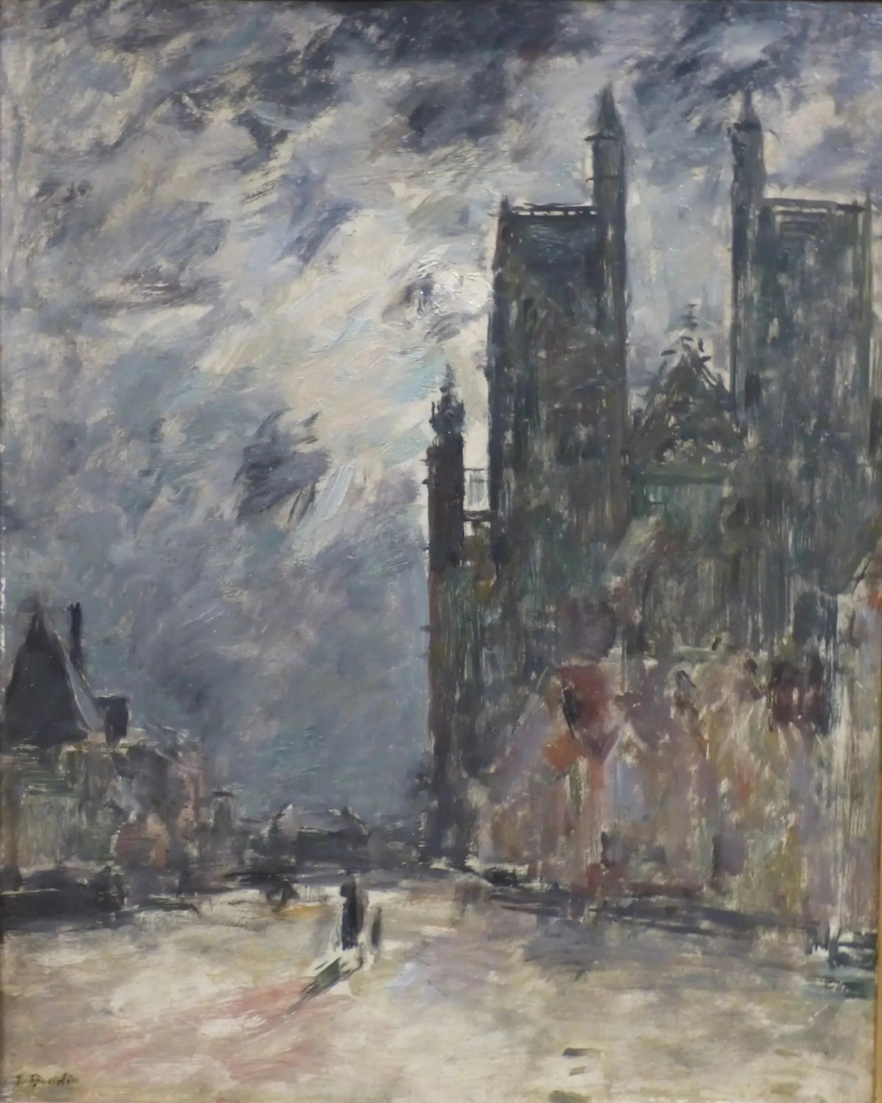 Abbeville. L'église Saint-Vulfran - Eugène Boudin image 1 reproduction d’œuvre d’art à l’huile