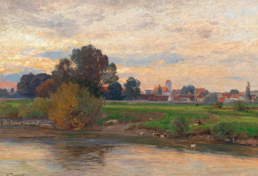 Abendlandschaft Etzenhausen bei Dachau - Hugo Darnaut
