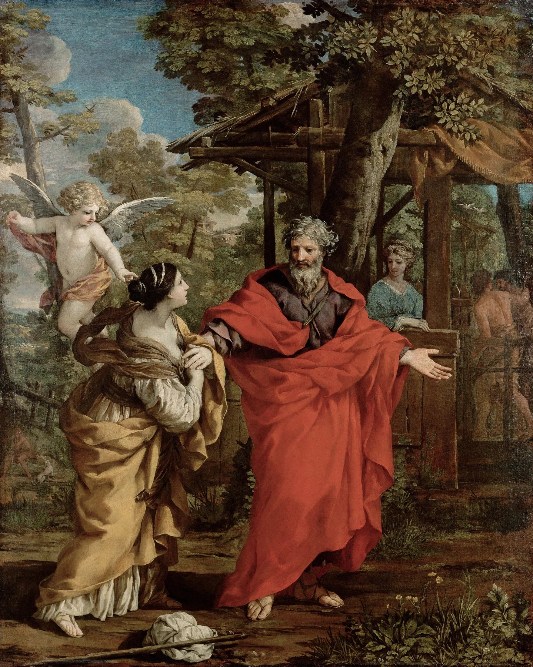 Abraham et Agar - Pietro da Cortona image 1 copie peinte à la main à l’huile