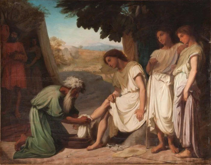 Abraham lavant les pieds des trois anges - Jules-Élie Delaunay image 1 reproduction d’œuvre d’art à l’huile