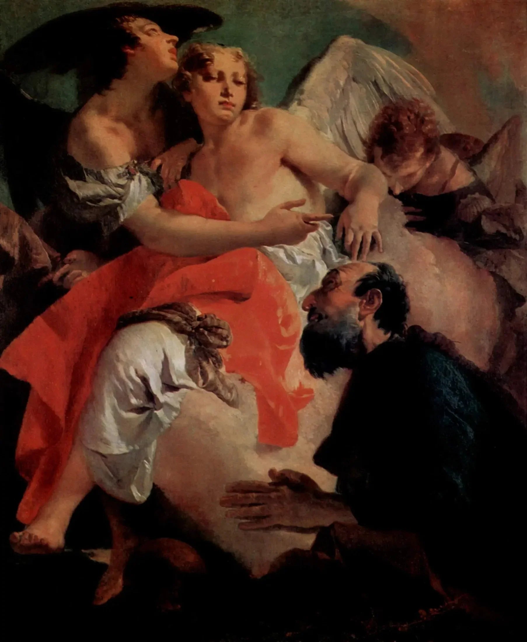 Abraham priant devant les trois anges - Giovanni Battista Tiepolo image 1 reproduction d’œuvre d’art à l’huile