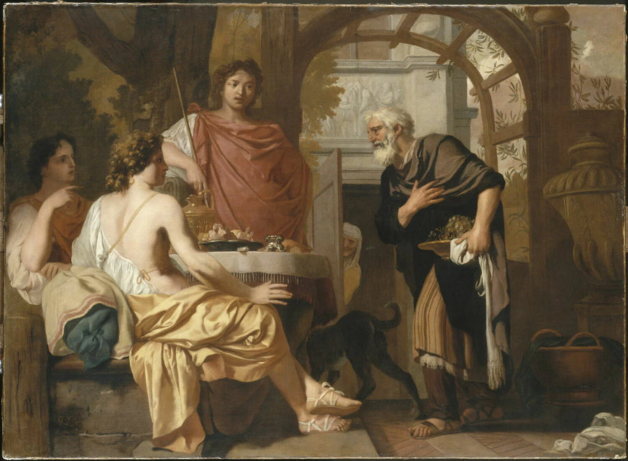 Abraham recevant les trois anges du Seigneur qui vont lui annoncer la prochaine naissance de son fils Isaac - Gérard de Lairesse