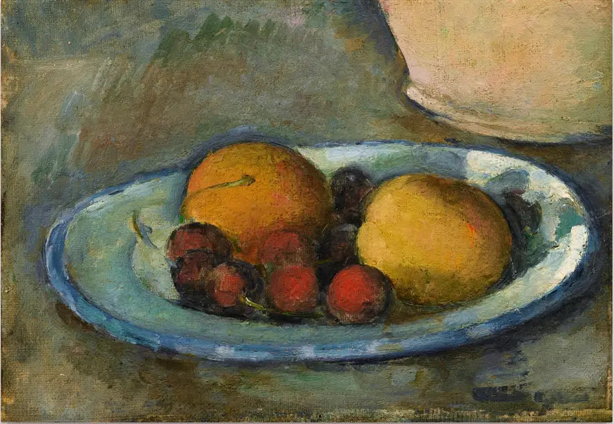 Abricots et cerises sur une assiette - Paul Cézanne image 1 tableau peint à l’huile sur toile