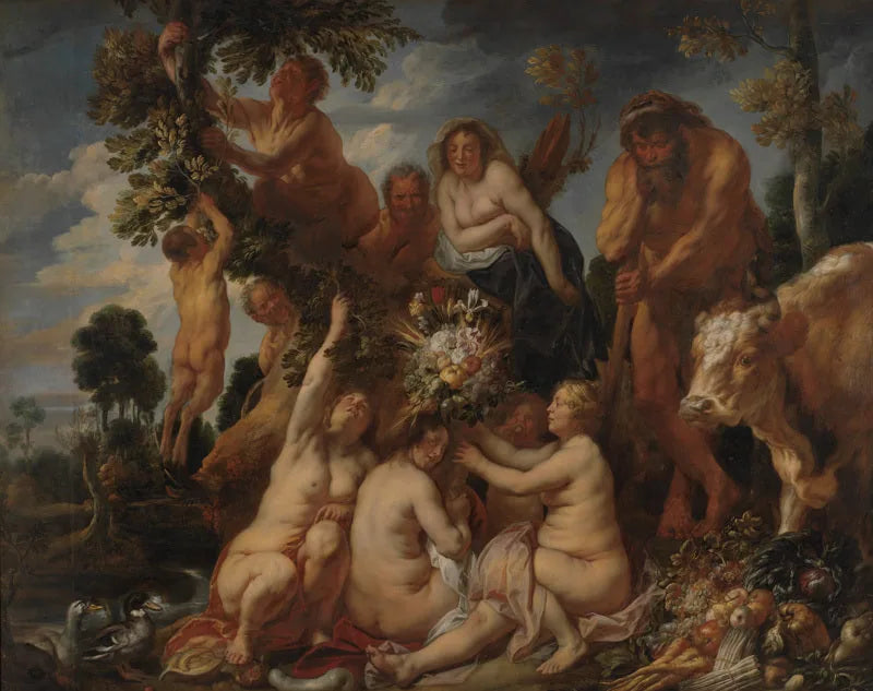 Achélous vaincu par Hercule. L'origine de la corne d'abondance. (Allégorie de la fécondité) - Jacob Jordaens