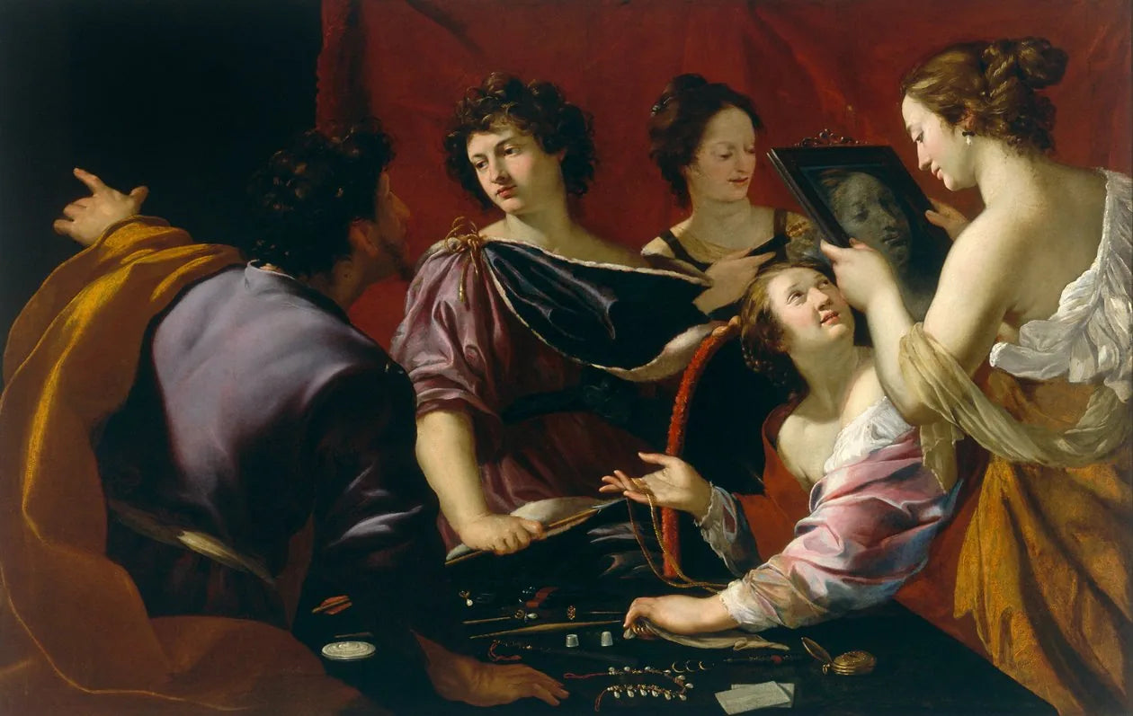 Achille a Sciro - Simon Vouet image 1 copie peinte à la main à l’huile