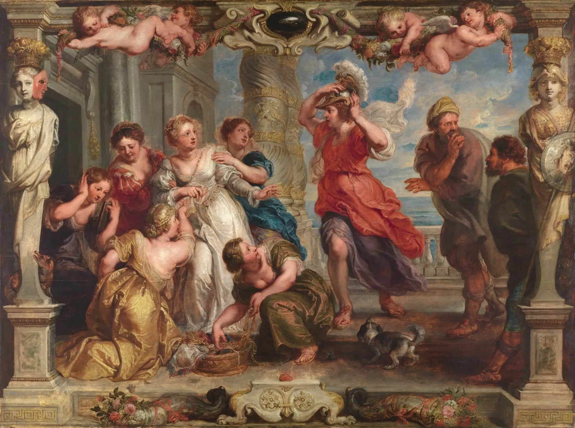 Achille découvert par Ulysse parmi les filles de Lycomède - Peter Paul Rubens image 1 reproduction artisanale de tableau