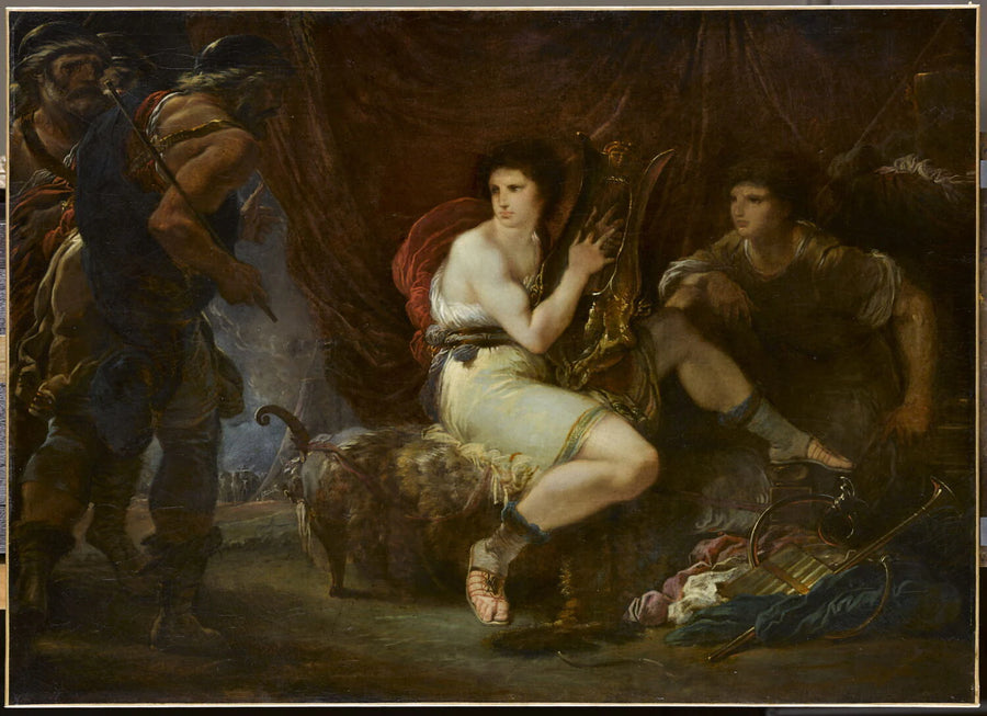 Achille jouant de la lyre avec Patrocle, sous sa tente, surpris par Ulysse et Nestor - Giuseppe Cades