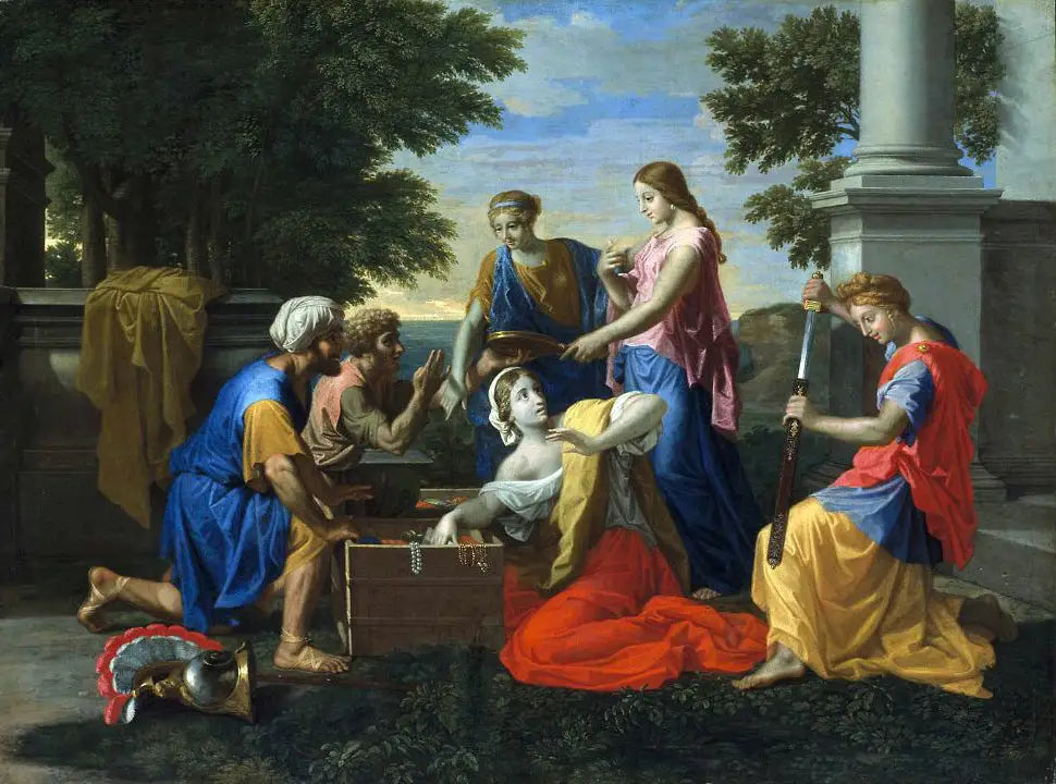 Achille parmi les filles du roi Lycomède - Nicolas Poussin image 1 reproduction d’œuvre d’art à l’huile