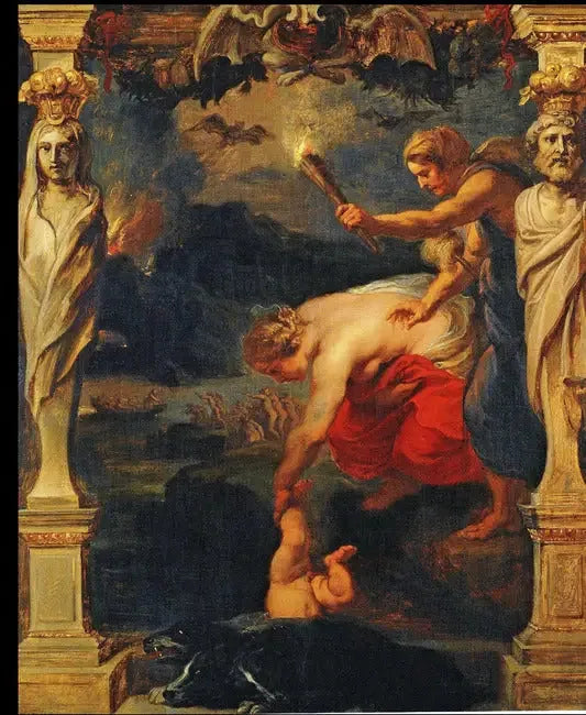 Achille plongea dans le fleuve Styx - Peter Paul Rubens image 1 reproduction d’œuvre d’art à l’huile