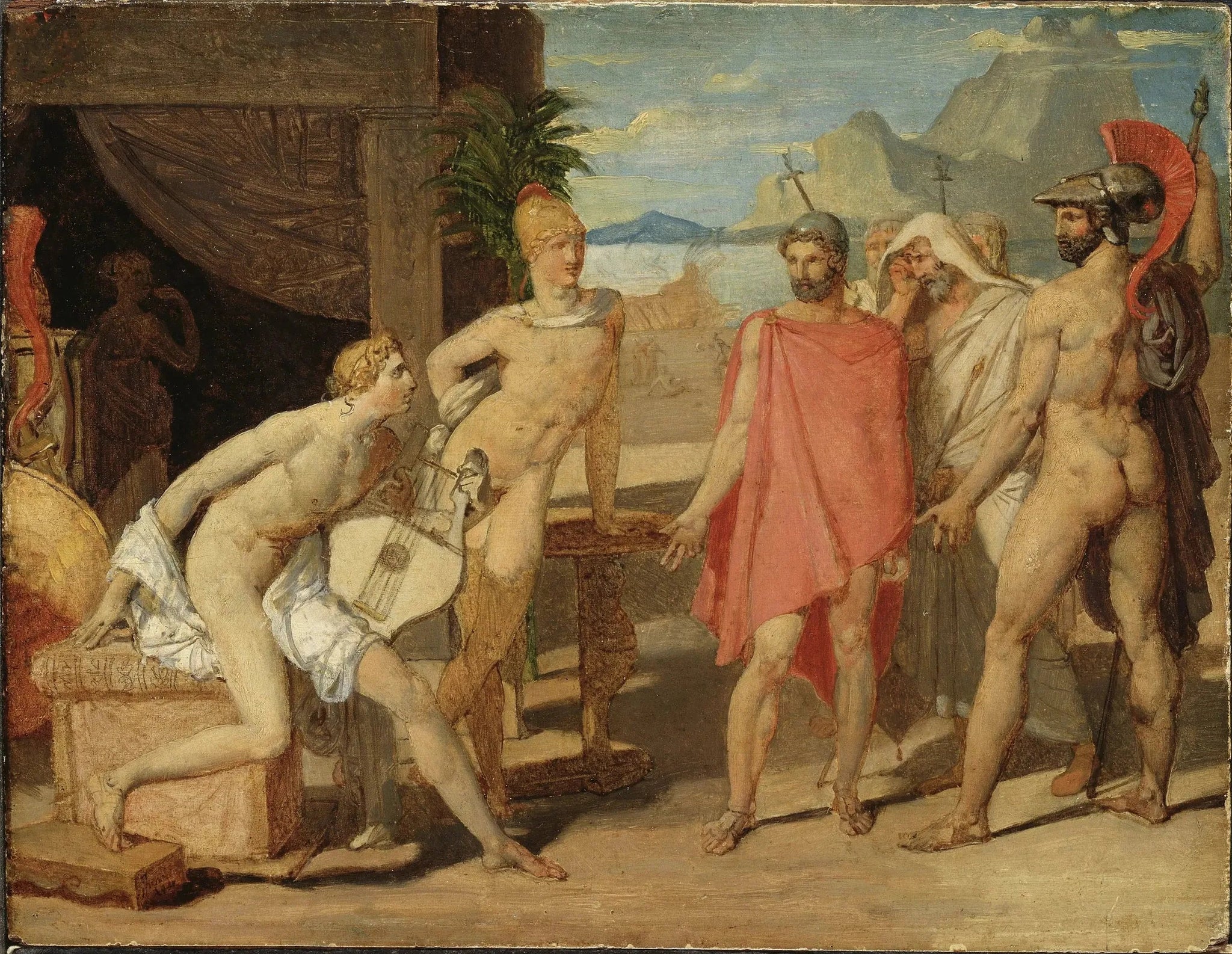 Achille recevant les ambassadeurs d'Agamemnon - Jean-Auguste-Dominique Ingres image 1 reproduction de peinture à l’huile