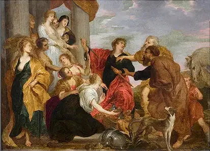 Achille reconnaît les filles de Lycomède - Antoine van Dyck image 1 tableau peint à l’huile sur toile