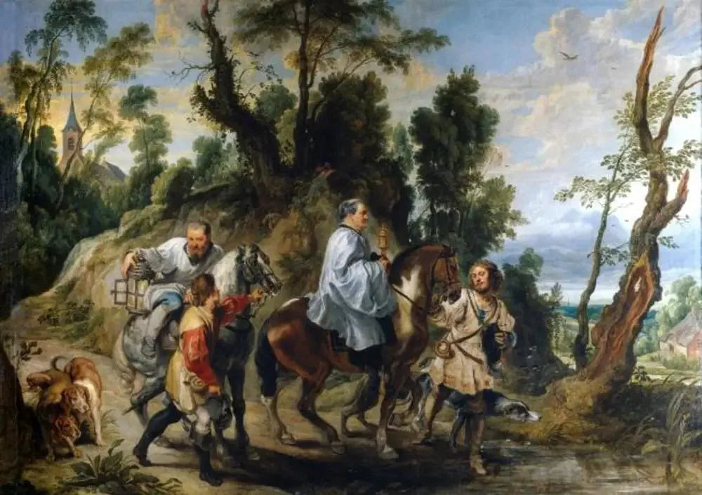 Acte de dévotion de Rodolphe Ier de Habsbourg - Peter Paul Rubens image 1 tableau peint à l’huile sur toile