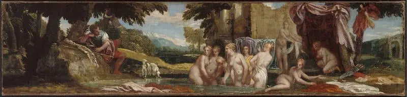 Actéon regardant Diane et ses nymphes se baigner - Paul Véronèse image 1 reproduction de peinture à l’huile
