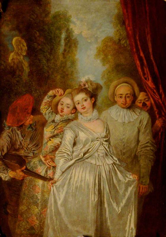 Acteurs de la troupe italienne - Antoine Watteau image 1 copie de tableau peinte à la main