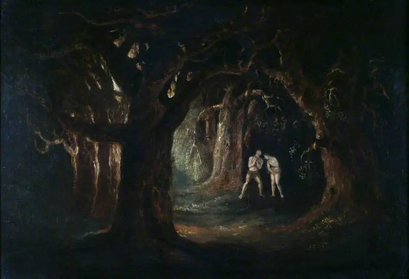 Adam écoutant la voix de Dieu le Tout-Puissant - John Martin image 1 reproduction de peinture à l’huile
