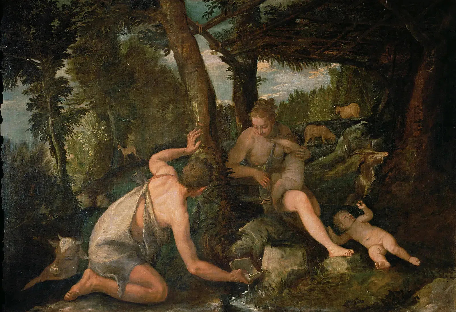 Adam et Eve après l'expulsion du paradis - Paul Véronèse image 1 reproduction artisanale de tableau