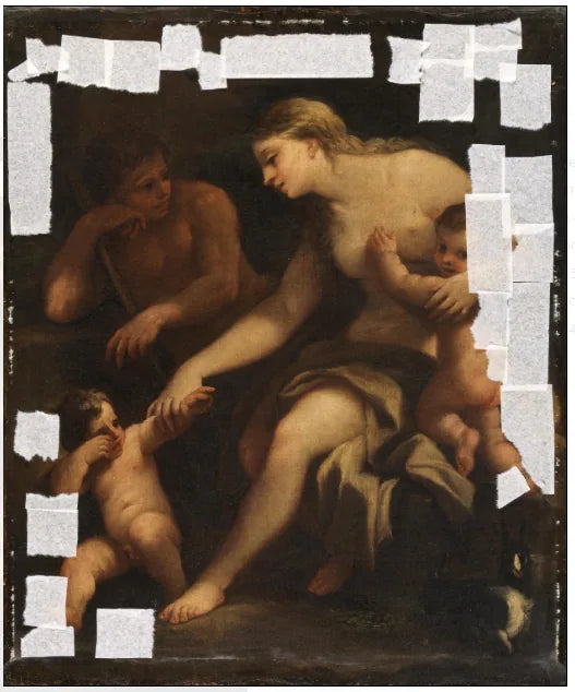 Adam et Ève, avec Caïn et Abel - Luca Giordano image 1 tableau peint à l’huile sur toile