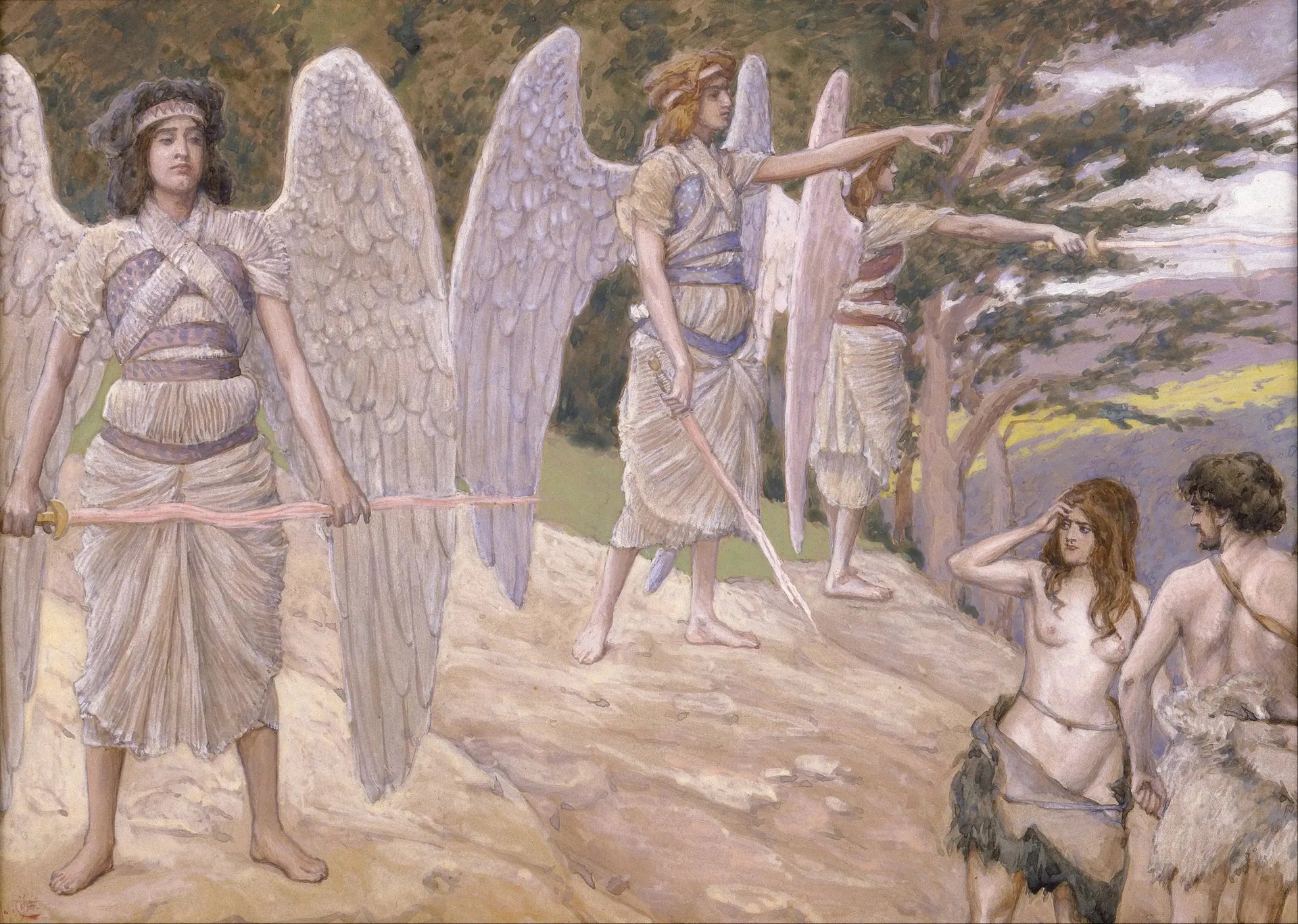 Adam et Ève chassés du paradis - James Tissot image 1 reproduction de peinture à l’huile