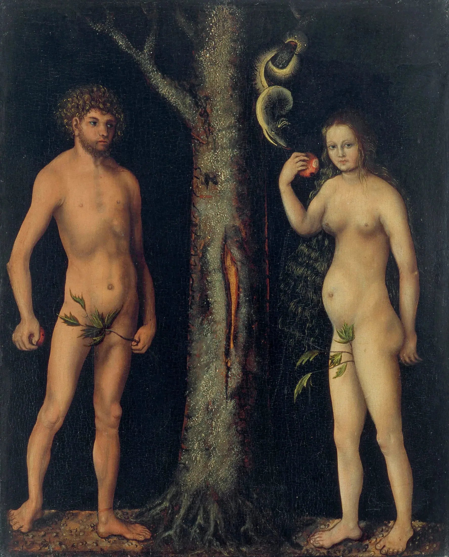 Adam et Ève - Lucas Cranach the Elder image 1 copie de tableau peinte à la main