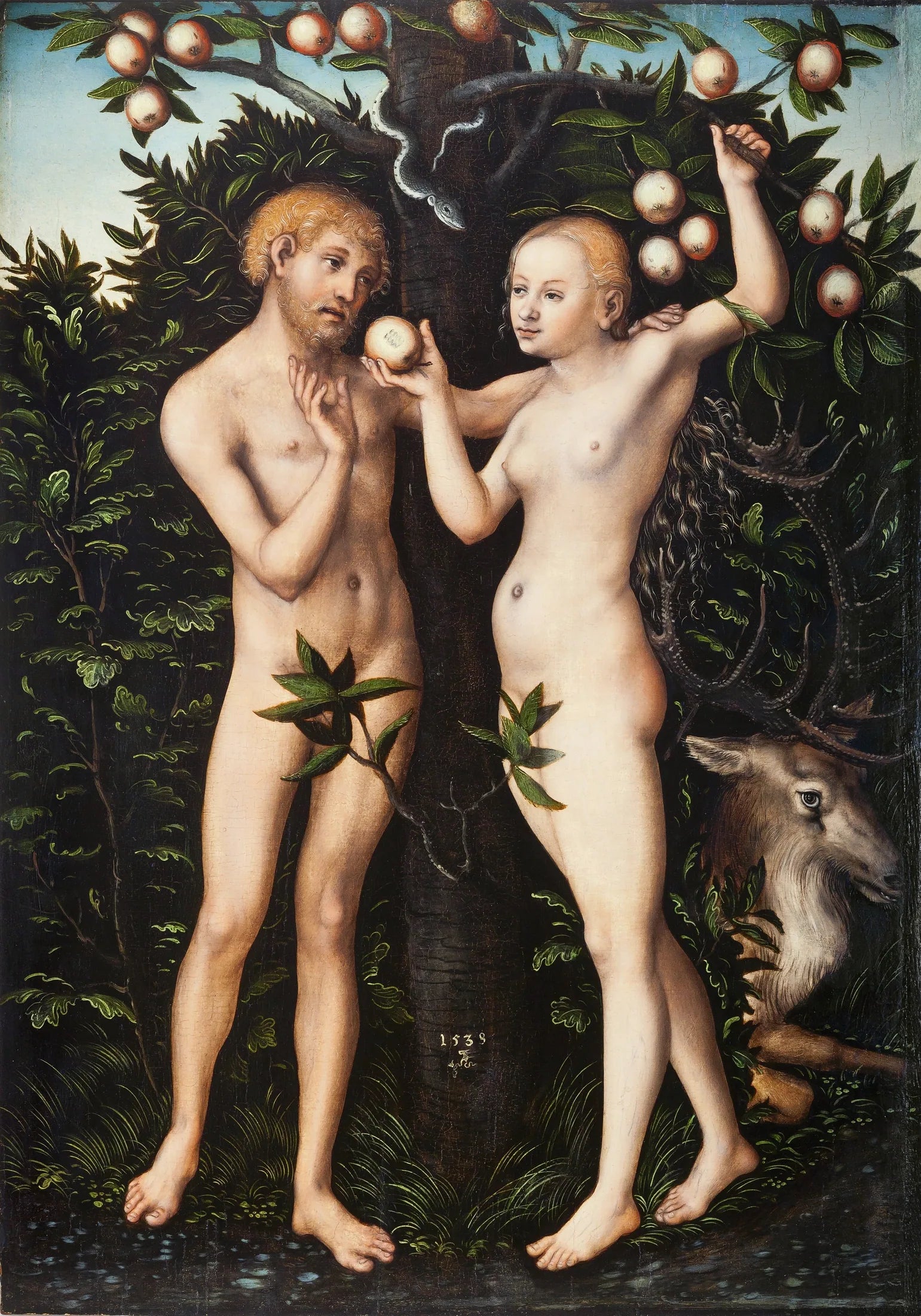 Adam et Ève - Lucas Cranach the Elder image 1 reproduction de peinture à l’huile