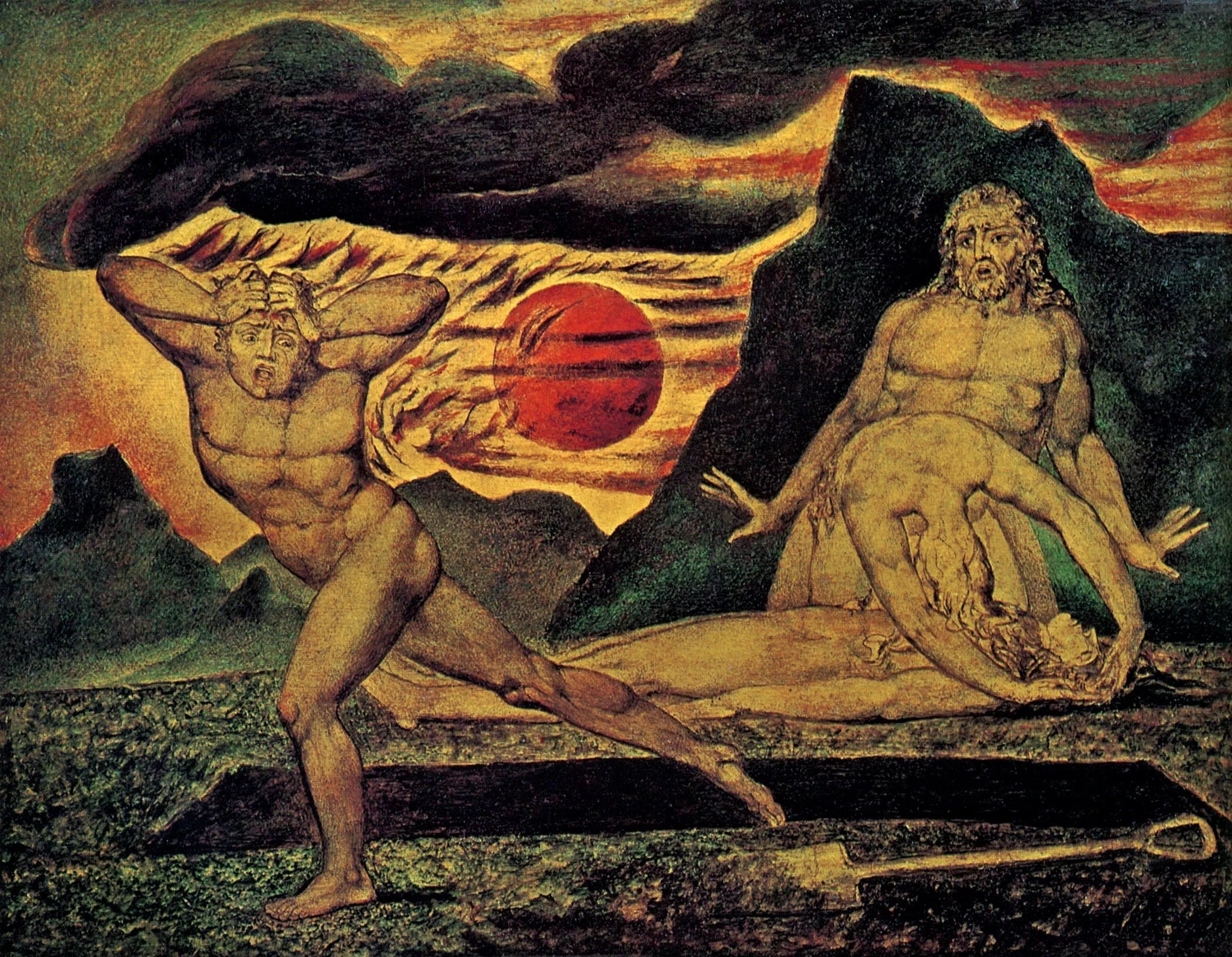 Adam et Ève trouvant le corps d'Abel - William Blake image 1 reproduction artisanale de tableau