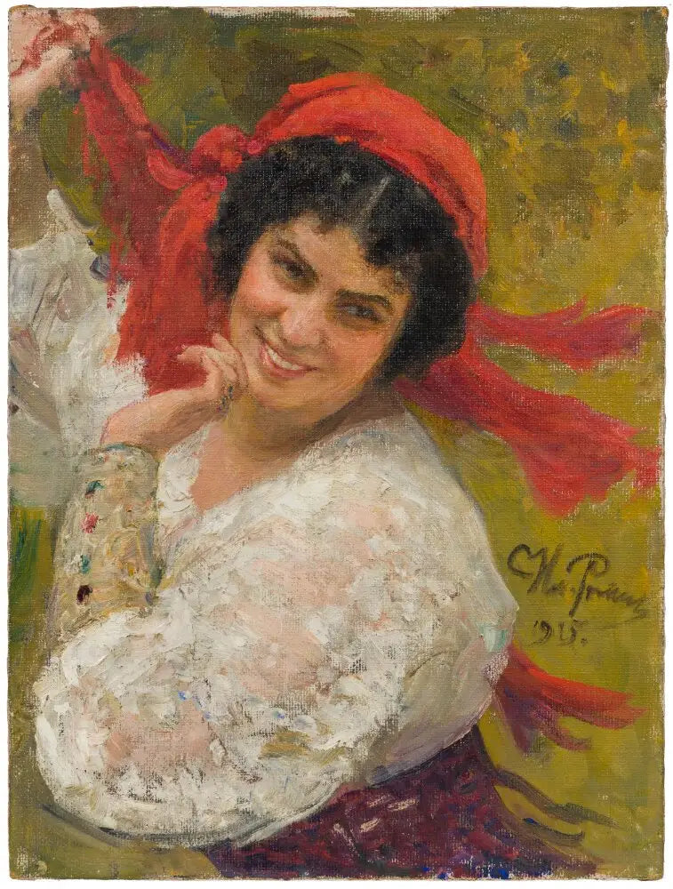 Adelaide von Skilondz, 1882-1969, opératrice, pédagogue, cadeau avec Vladislav Skilondz - Ilya Repin image 1 tableau peint à l’huile sur toile