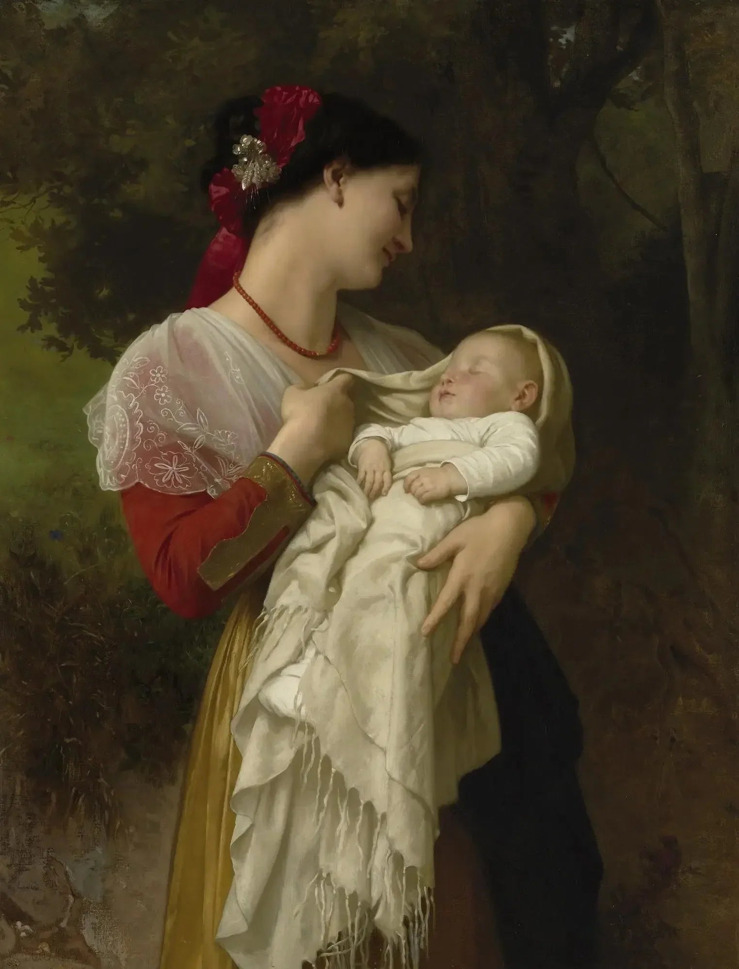 Admiration maternelle - Bouguereau image 1 tableau peint à l’huile sur toile