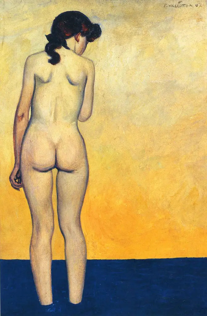 Adolescente entrant dans l'eau - Félix Vallotton image 1 reproduction de peinture à l’huile