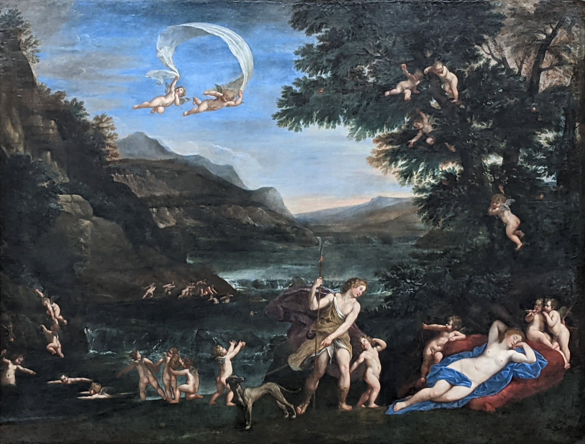 Adonis conduit près de Vénus par les Amours - Francesco Albani image 1 copie peinte à la main à l’huile