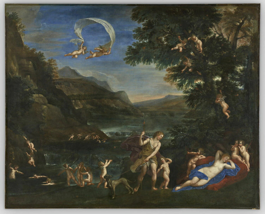 Adonis conduit près de Vénus par les amours, dit aussi à tort L'Eau - Francesco Albani