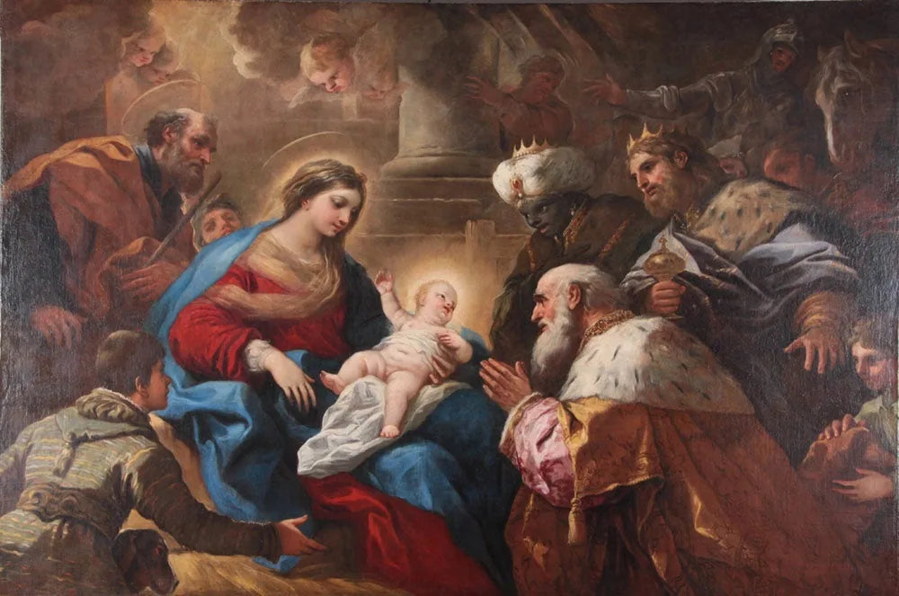 Adoración de los Reyes Magos - Luca Giordano image 1 reproduction d’œuvre d’art à l’huile