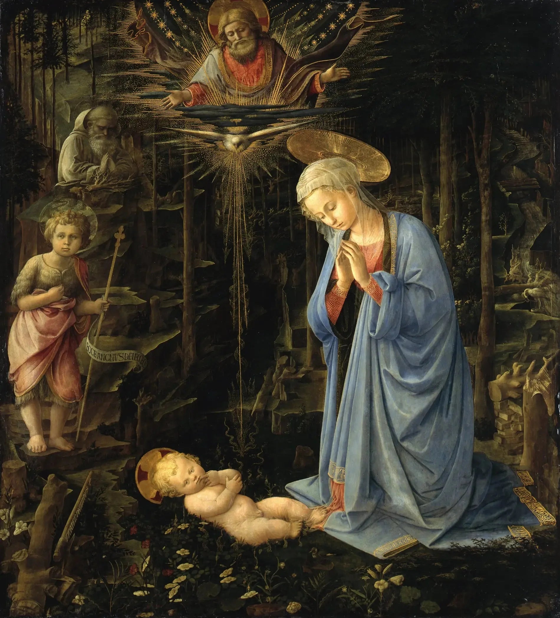 Adoration dans la forêt - Fra Filippo Lippi image 1 reproduction artisanale de tableau