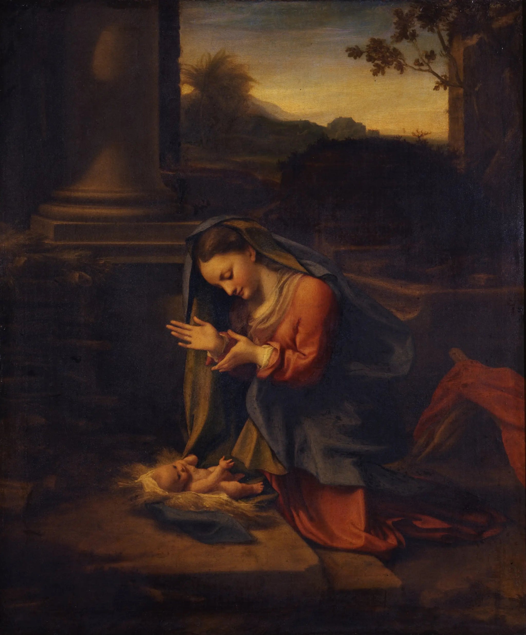 Adoration de l'Enfant - Antonio da Correggio image 1 copie de tableau peinte à la main