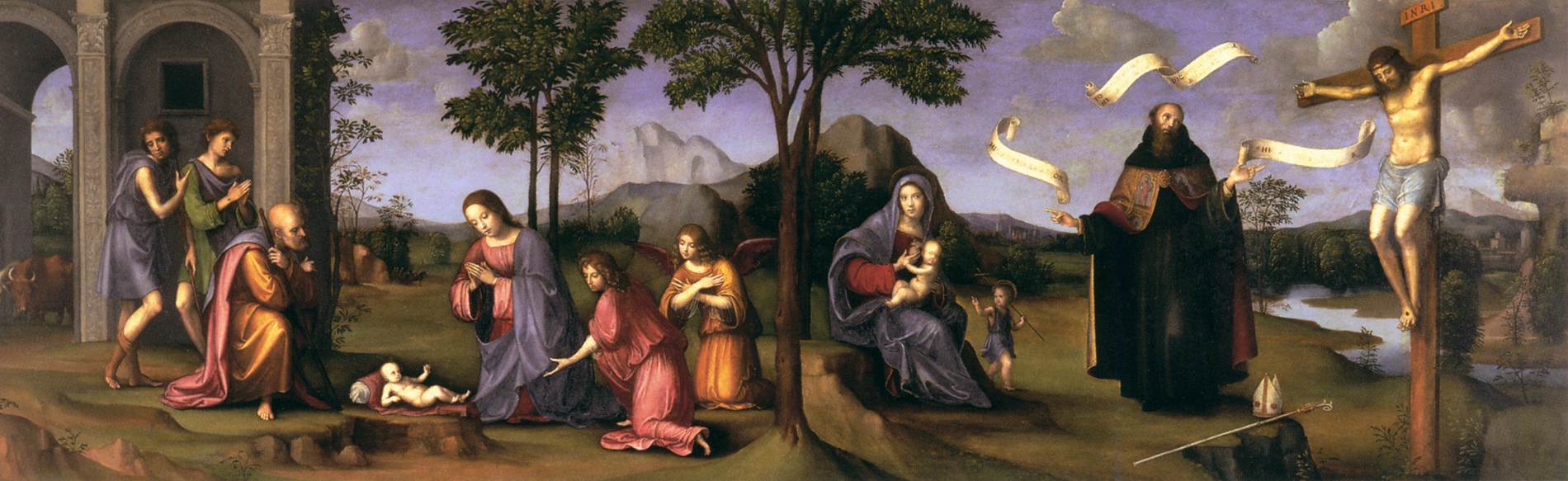 Adoration de l'enfant - Francesco Francia image 1 copie peinte à la main à l’huile