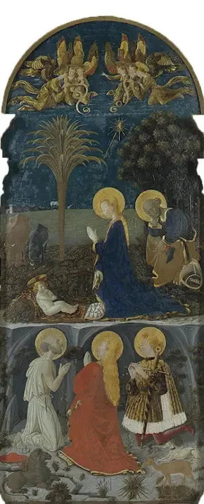 Adoration de l'Enfant Jésus avec saint Jérôme, sainte Marie-Madeleine et saint Eustache - Paolo Uccello image 1 reproduction réalisée par Alpha Reproduction