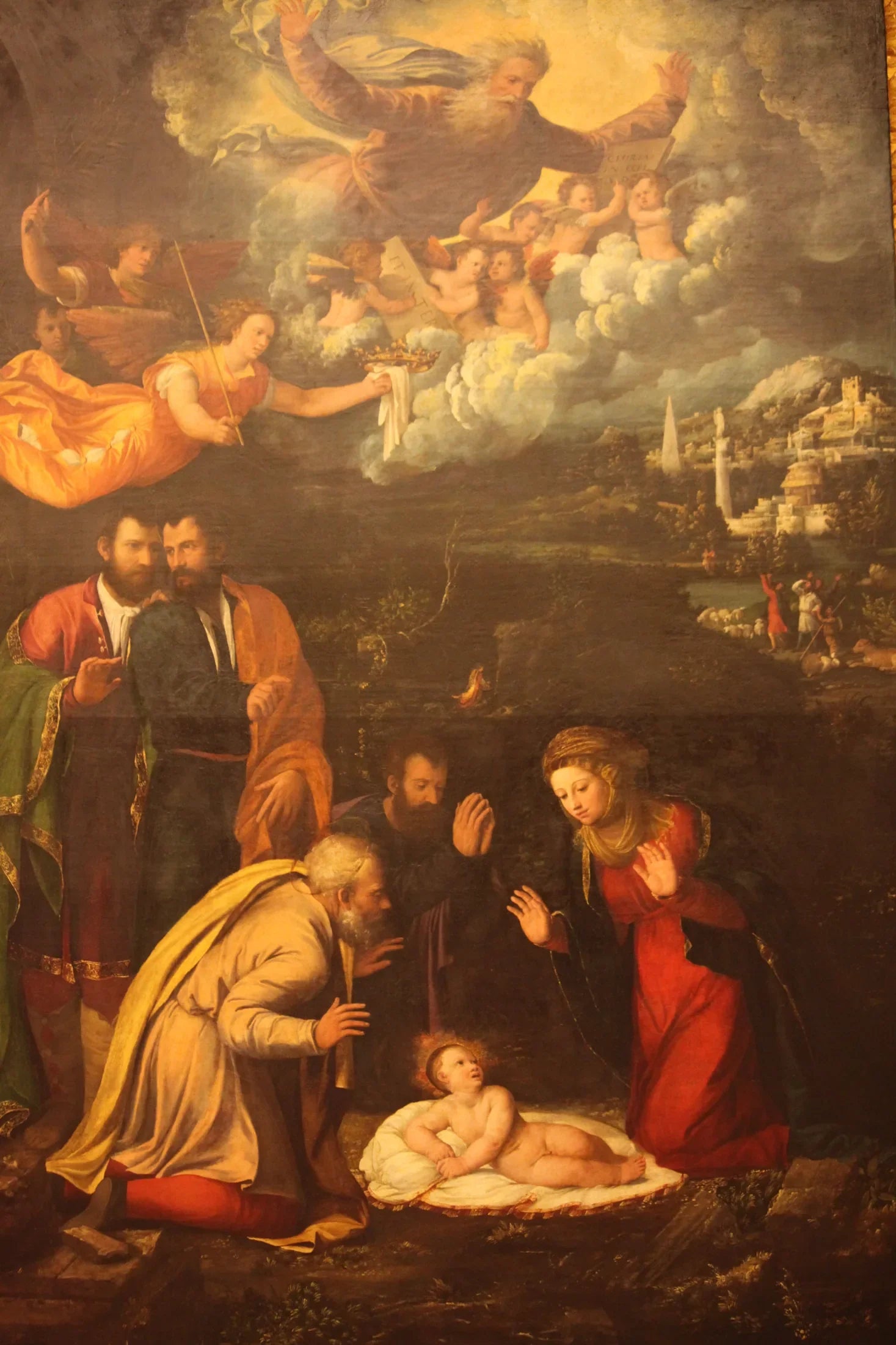 Adoration de l'Enfant Jésus - Dosso Dossi image 1 copie peinte à la main à l’huile